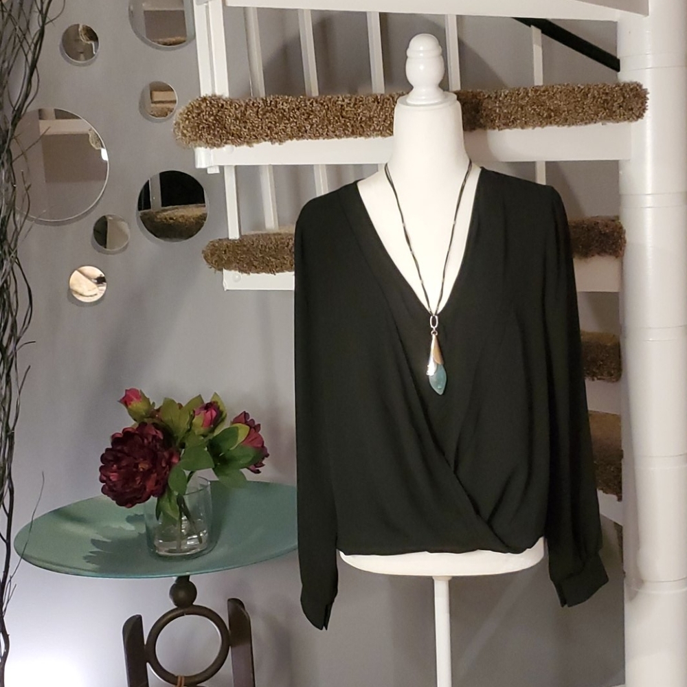 High Low Top with Faux Surplice Front